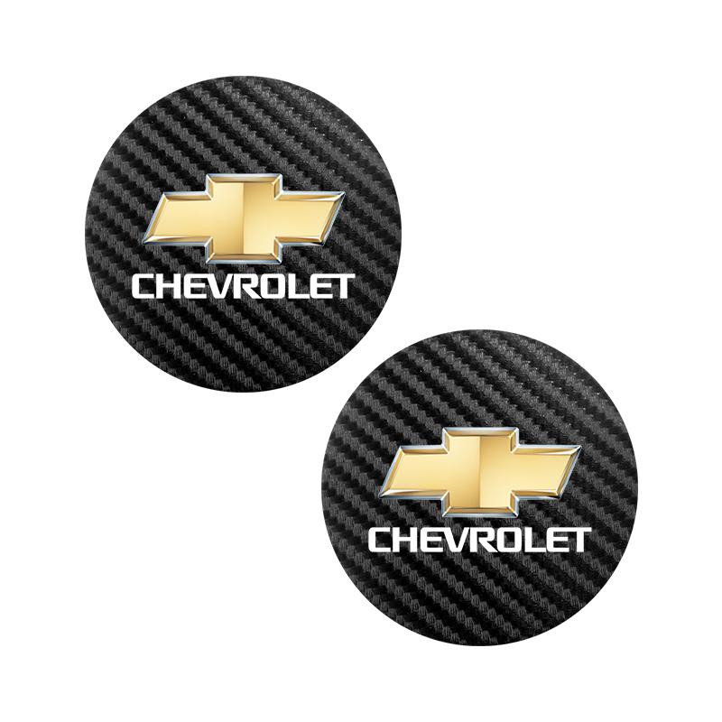 2Pcs Car Waterproof Coaster Non Slip Water Cup Pad Mat For Chevrolet Corvette Montana Bolt Cruze Trax SS Spark Onix Spin Keyring LC2