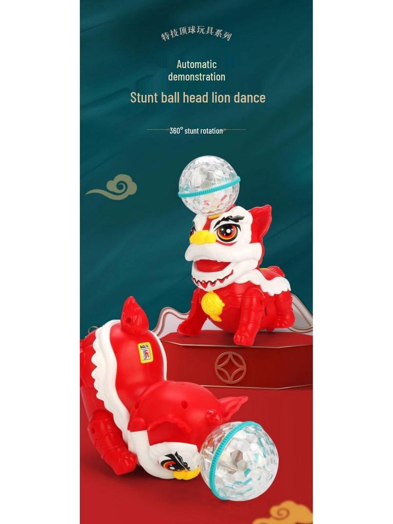 Electric Dancing Lion with Rotating Lights & Music - Toy for Kids | National Trend Lion Dance Birthday Gift