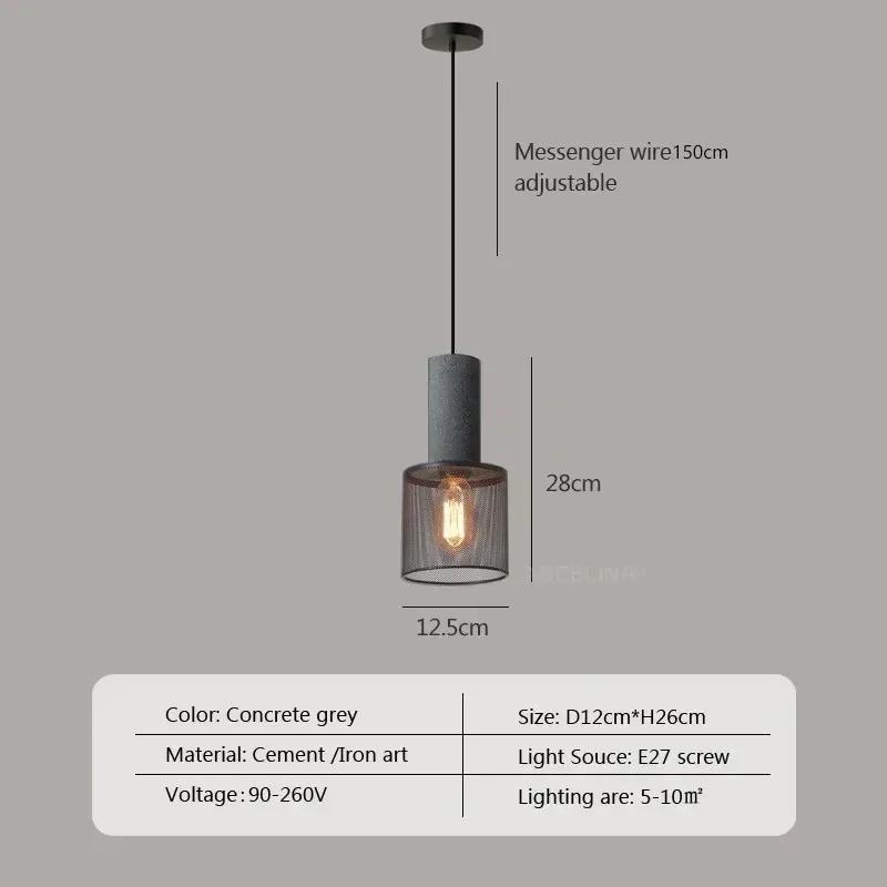 Светодиодный подвесной светильник в стиле ретро, креативные подвесные светильники с цементной головкой для гостиной, столовой, бара, сундука, ресторана, декоративных ламп
