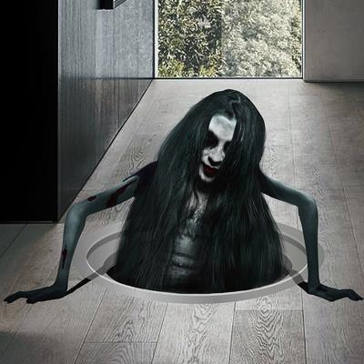 3D наклейки на пол и стену, страшный призрак, съемный декор для интерьера на Хэллоуин, страшная атмосфера, жуткий декор для вечеринки в баре