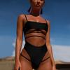 European and American One-Piece Bikini Swimsuit Swimwear Black