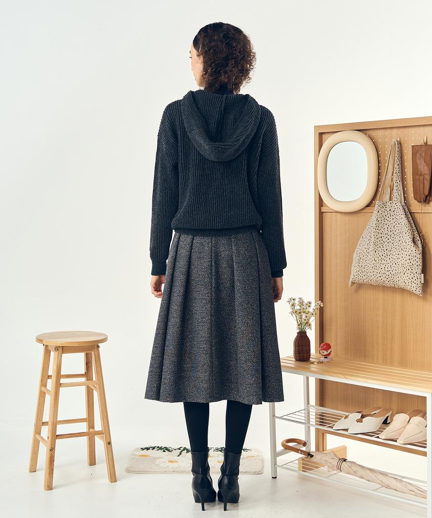 Свитшот с застежкой Pelimela, вязаный (Древесный уголь)