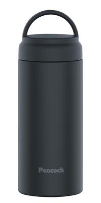 Термокружка Peacock Charcoal с изоляцией, сохраняет тепло или легкая, с удобной ручкой для переноски, для кофе HCH, с завинчивающейся крышкой, серая, 350 мл, для воды, холодного,
