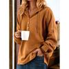 Spring Autumn Hooded Women Casual Hoodie Solid Color Cotton Temperament Commuter Hoodie
