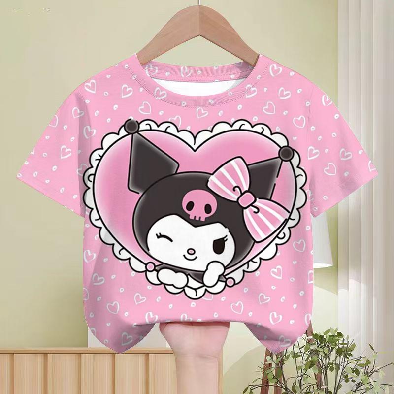 Sanrio Kulomi Children's T-shirt My melody cartoon cute print versatile summer breathable short sleeve top wholesale