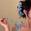 Женская заколка-коготь для волос с искусственным цветком, зажим для затылка, украшение для волос, заколка для душа, инструмент для укладки волос
