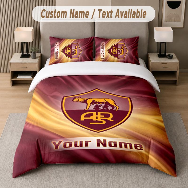AS Roma Design Bedding Set Custom Text 1 Duvet Cover & 2 Pillow Cases