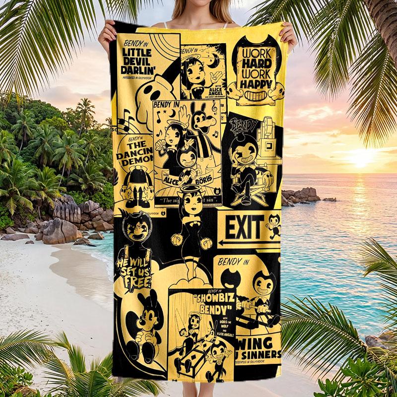 Large Beach Towel Quick Dry Absorbent Towel For Beach IndoorBendy and the Ink Machine