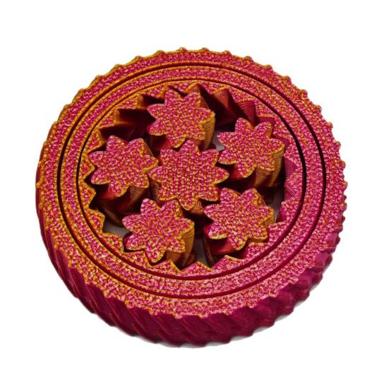 1/5Pcs 3D Printed Fidget Spinner Toy Stress Anxiety Relief Kids Teens Adults Interlocking Gear Fingertip Gyroscope Portable Travel Sensory Spinning