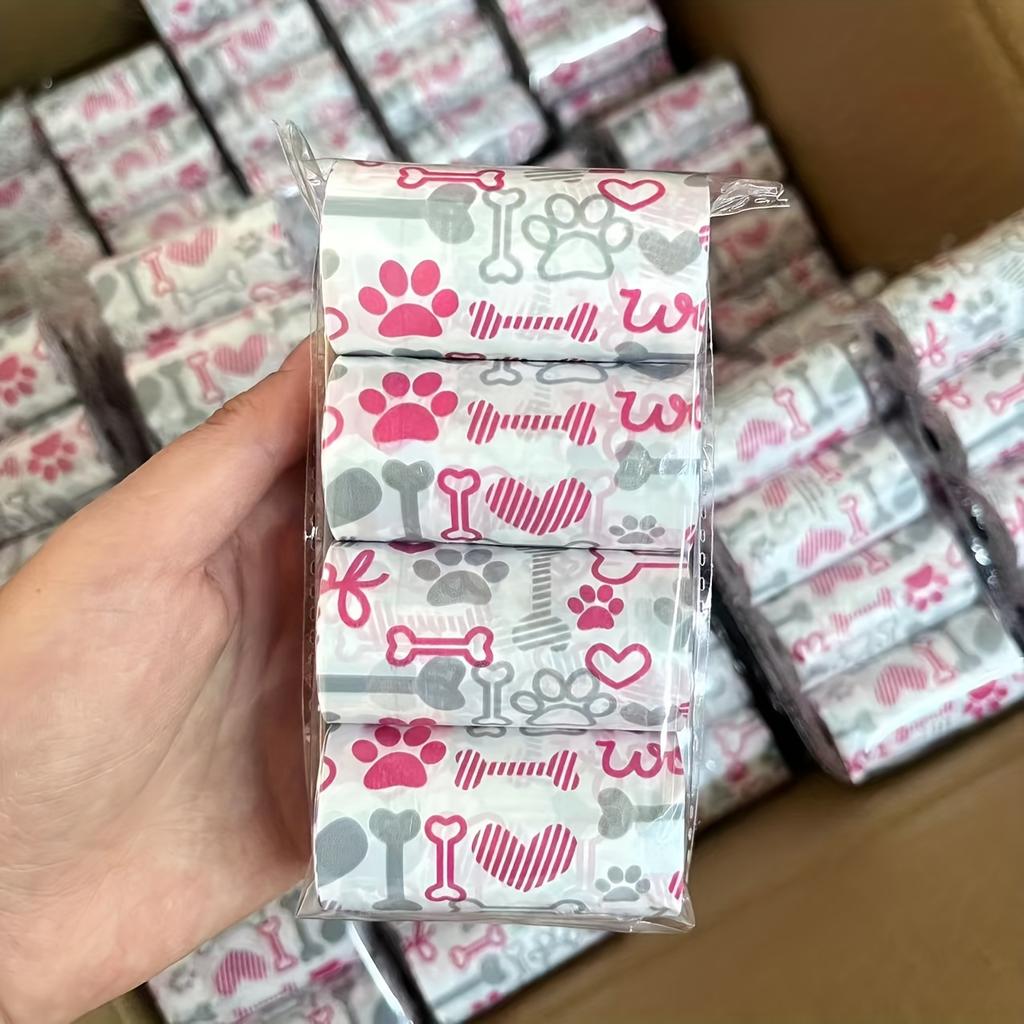 4 рулона по 80 толстых пакетов для собачьих фекалий с ароматом, включая милые и толстые пакеты для собачьих фекалий, пакеты для фекалий и пакеты для сбора фекалий