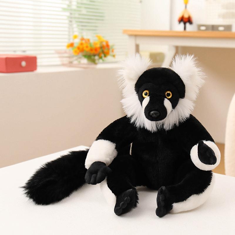 1Pc 25Cm Simulation Lemur Peluche Toy Furry Upturned Tailed Lemur Ring-Tailed Lemur Plushie Doll Stuffed Soft Toy Nice Gift