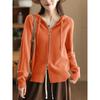 2025 Autumn Winter Sweater Pullovers Tops Women Casual Striped Basic Cotton Orange Knitted