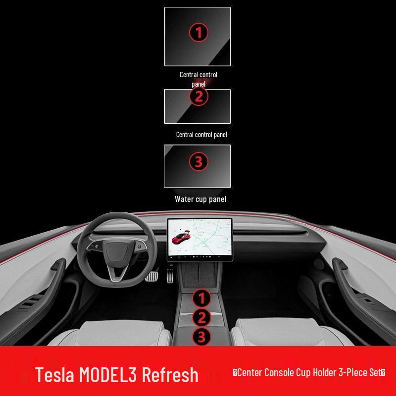 Защитная пленка для интерьера Tesla Model 3/Y для центральной консоли, навигации и рычага переключения передач