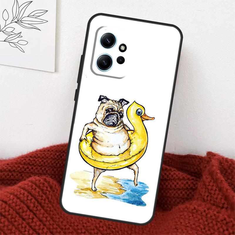 Милый Чехол с Собакой Мопс Для Xiaomi Redmi Note 13 10 11 12 14 15 Pro Plus Чехол Для Redmi 15 15C 14C 10C 12C 13C