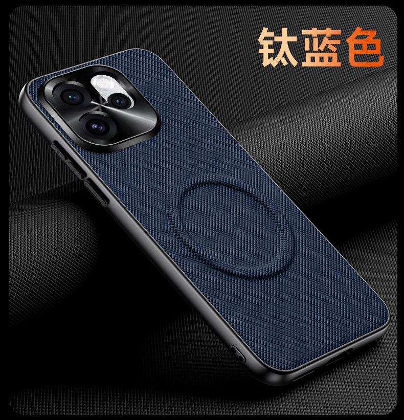 Чехол для OPPO Reno 15 Pro Модный Для MagSafe Магнитный Матовый Мелкозернистая PU Кожа Силиконовая Крышка Телефона Металлическая Рамка Объектива Оболочка
