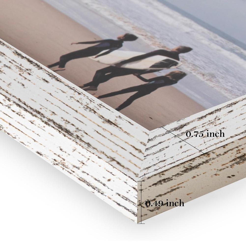 Деревянная настенная фоторамка-коллаж в деревенском состаренном дизайне, включает три или четыре варианта рамок для стен