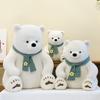 Cute Simulation Sitting Polar Bear Plush Toy Doll Scarf Bear Doll Children's Gift