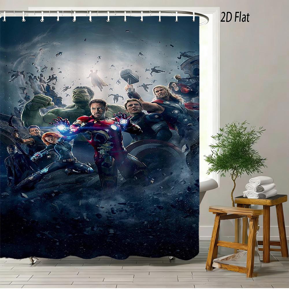 Spider-Man Red Web Pattern Waterproof Shower Curtain For Superhero Bathroom Decor