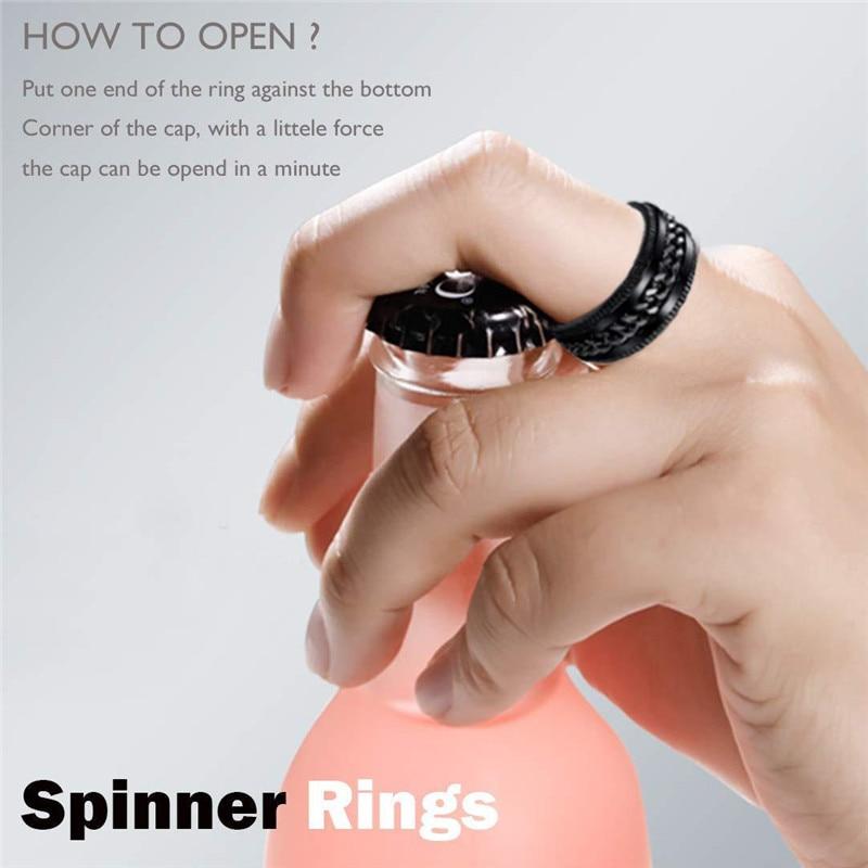 Anti Anxiety Fidget Spinner Ring In Stainless Steel Size 6-11 Reduce Stress & Tension With A Ring! for Men Women Band KL30FI-39D