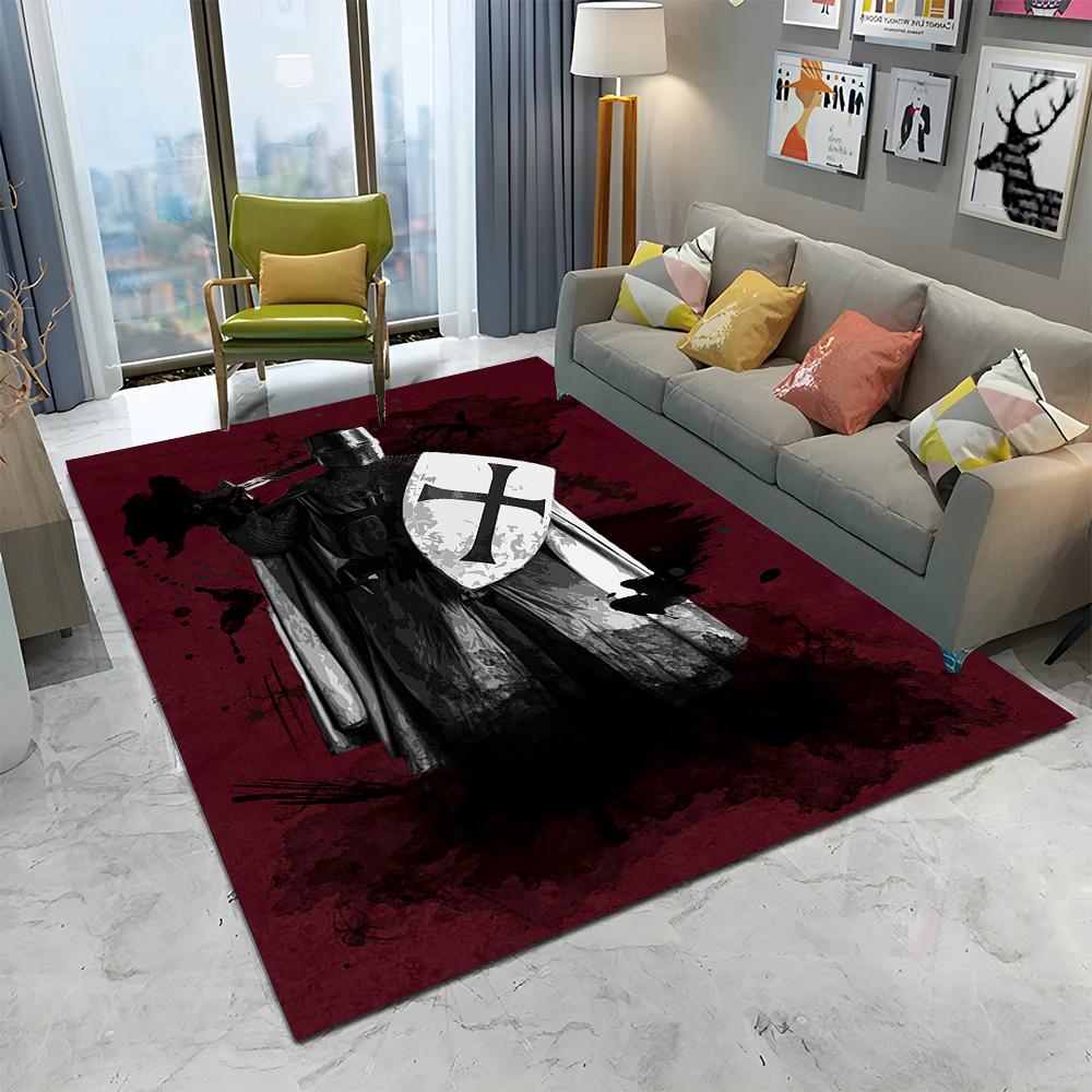 Ковер с изображением тамплиера, рыцаря-крестоносца, для игр, для дома, гостиной, спальни, дивана, прихожей, декора, коврик, нескользящий коврик
