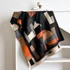 Women'S Trend Premium Temperament Shawl Scarf Imitation Cashmere High Value Design Geometric Printing Shawl