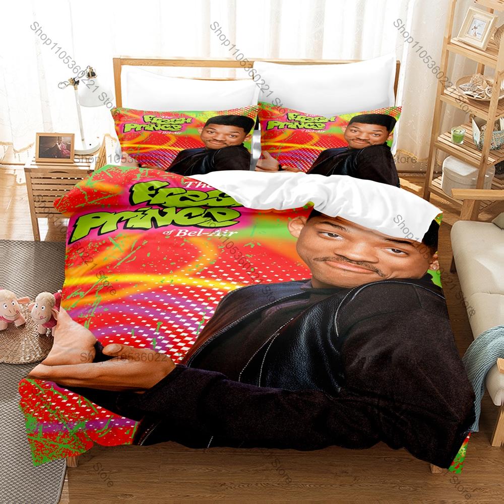 Printed The Fresh Prince of Bel-Air Bedding Kit 3PCS Duvet Cover & 2 Pillow Covers Breathable Soft Bed Linens Room Decoration
