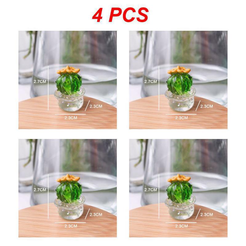 2/3/4PCS Cactus Figurines Ornaments Desktop Craft Car Inner Ornaments Adornment Creative Cute Miniature Plant For Home Decor