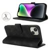 For iPhone 14/13 Wallet Case Double Folded Edge Skin Touch PU Leather Flip Phone Cover