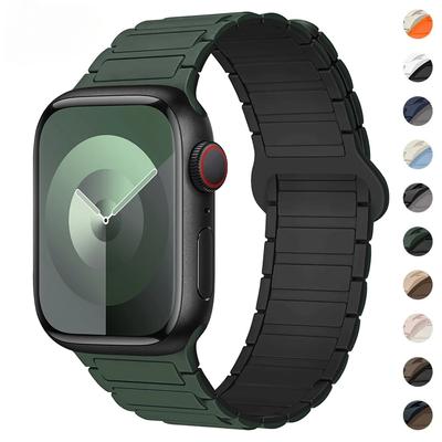 Магнитный ремешок для Apple Watch 44мм 40мм 49мм 45мм 41мм 38 42мм 46мм Силиконовый браслет iWatch Series ultra 10 9 8 7 Se 6 5