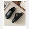 Cowhide Version~ Genuine Leather Bag Head Half Slippers Women's Thick Soles Wear Cool Slippers Retro Half Tray Women's Shoes