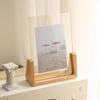 Modern U Shaped Acrylic Photo Frame Walnut/Beech Base Transparent Desktop Decor for Home Office Photo Display Gift
