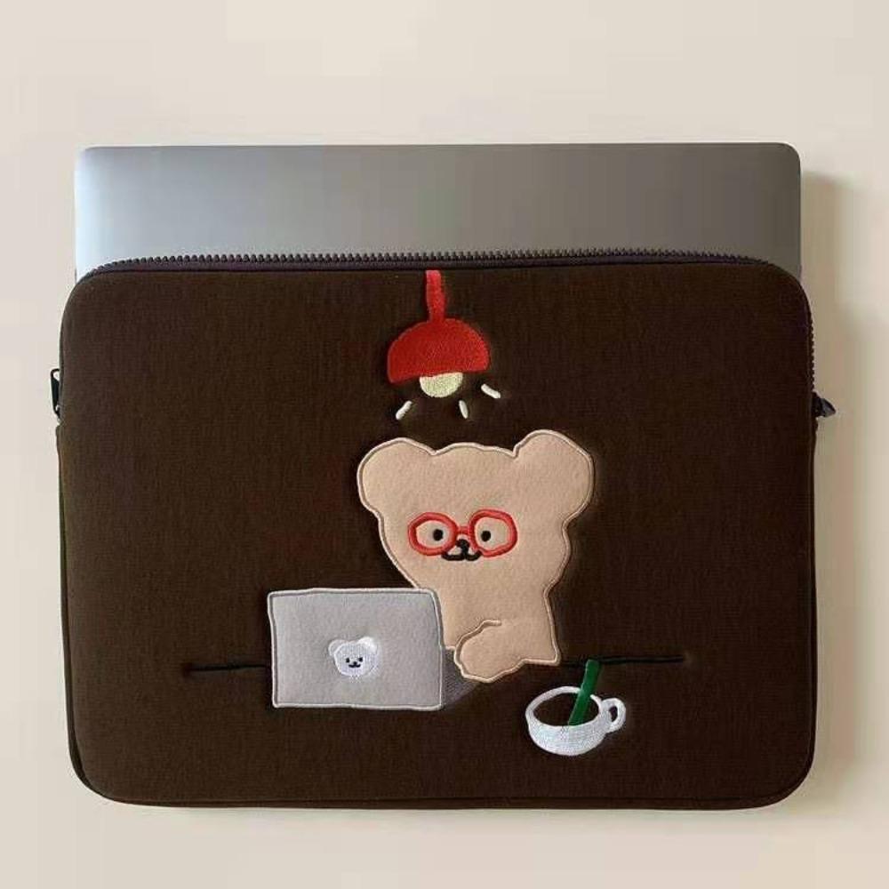 Cartoon Bear Tablet Sleeve Bag Shockproof Tablet Sleeve Case Cute Laptop Storage Bag
