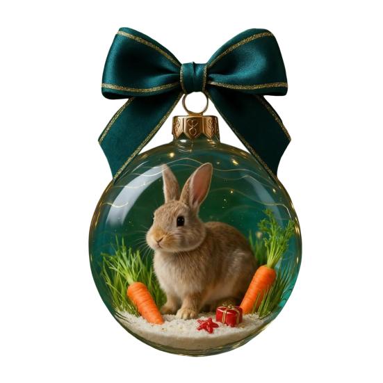 Animal Christmas Ball Ornaments Handcrafted 3D Turtle/Penguin/Bee/Dachshund Clear Ball Ornament for Xmas Tree Holiday Home Party Decor