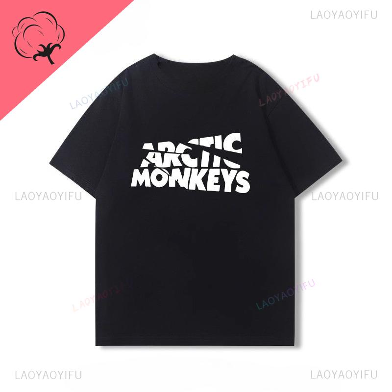 Футболка Arctic Monkeys Двусторонний принт Футболка С круглым вырезом Повседневная Уличная одежда Универсальная Альтернативный рок Готика Y2k Одежда