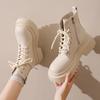 Shoes for Women Winter Boots Fashion Wool Warm White Pu Leather Women Socks Boots Non-Slip Shoes Short Boots