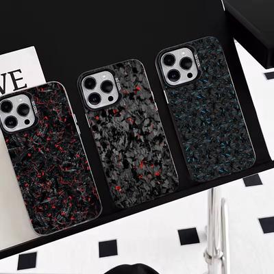 Узор под карбон Чехол для телефона для iPhone 17,16,15,14,13,12,11 Plus,Pro Max,XS,Разноцветный Серебристо-черный Чехол