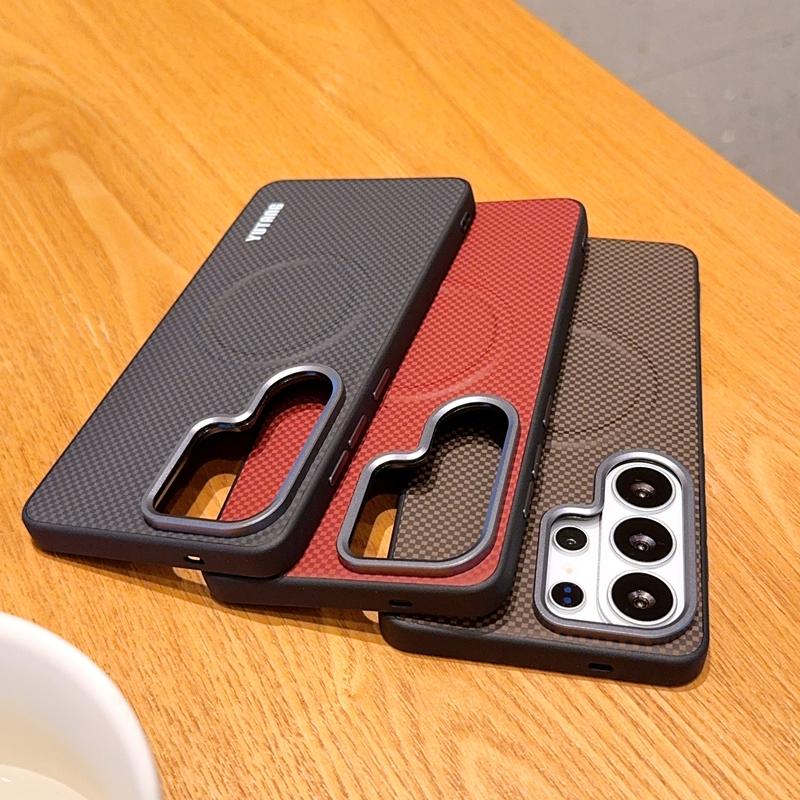 For Samsung Galaxy S26 Ultra S25 Edge Plus Case Magnetic Wireless Charger Shell Shockproof Protective Leather Back Cover