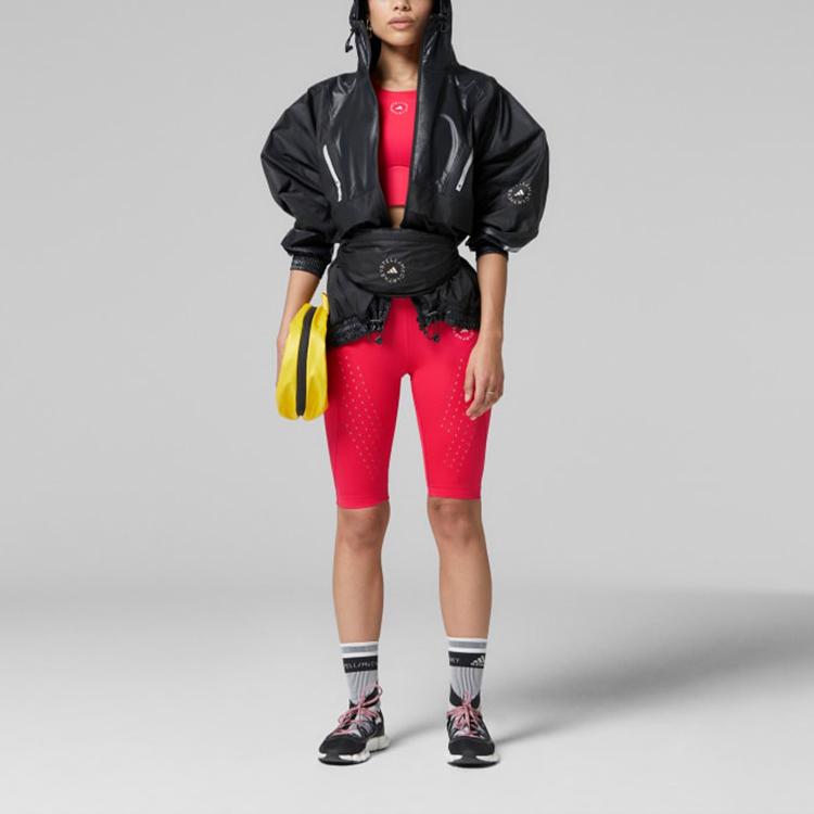 Adidas X Stella McCartney Collaboration Solid Logo Print Прямые шорты для фитнеса Женские шорты Красные GU9489