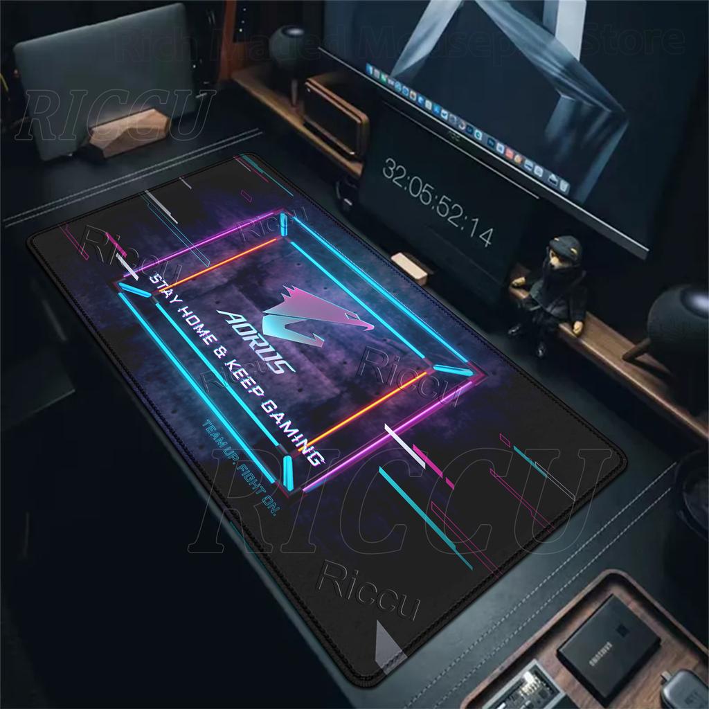 Gaming Mouse Pad Aorus Deskmat Desk Accessories Keyboard Mat Pc Gamer Mousepad Extended Mats Anime E-Sports Mouse Pads HD Carpet