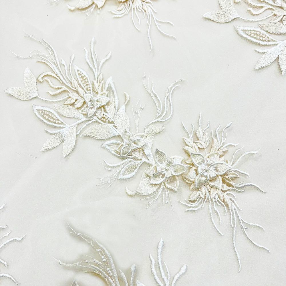 Lace Texture 3D Embroidery Patches Handmade Clothing Applique Mesh-Backed Patches Multi-Color Garment Lace DIY Projects