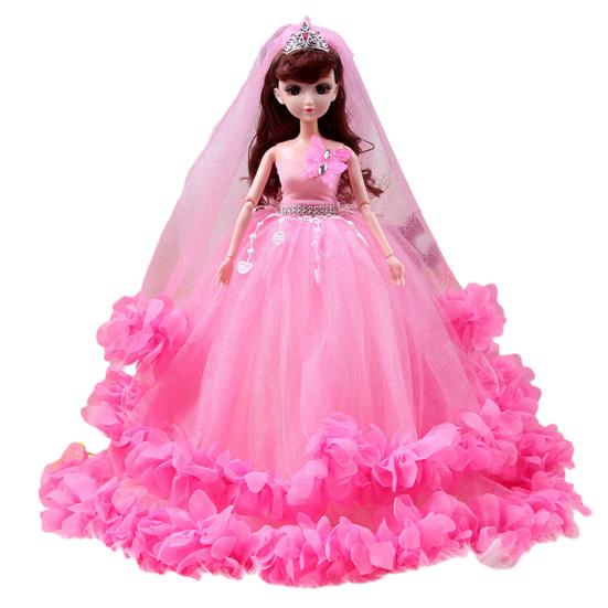 Очаровательная кукла на свадьбу для девочек, большая игрушка, безопасное платье-пузырь с подвижными глазами, подарок на день рождения, многофункциональное