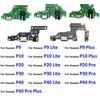USB Charging Port Dock Connector Board Flex Cable For Huawei P9 P10 P20 30 40 Pro Lite Plus With Microphone