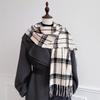 Роскошный зимний клетчатый шарф для женщин и мужчин, шарфы из кашемира в британском стиле с кисточками, Рождественская женская зимняя теплая одежда