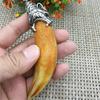 Китайский Антикварный Клык Вепря Дикий Кабан Серебряный Дракон Защитный Талисман Подвеска
