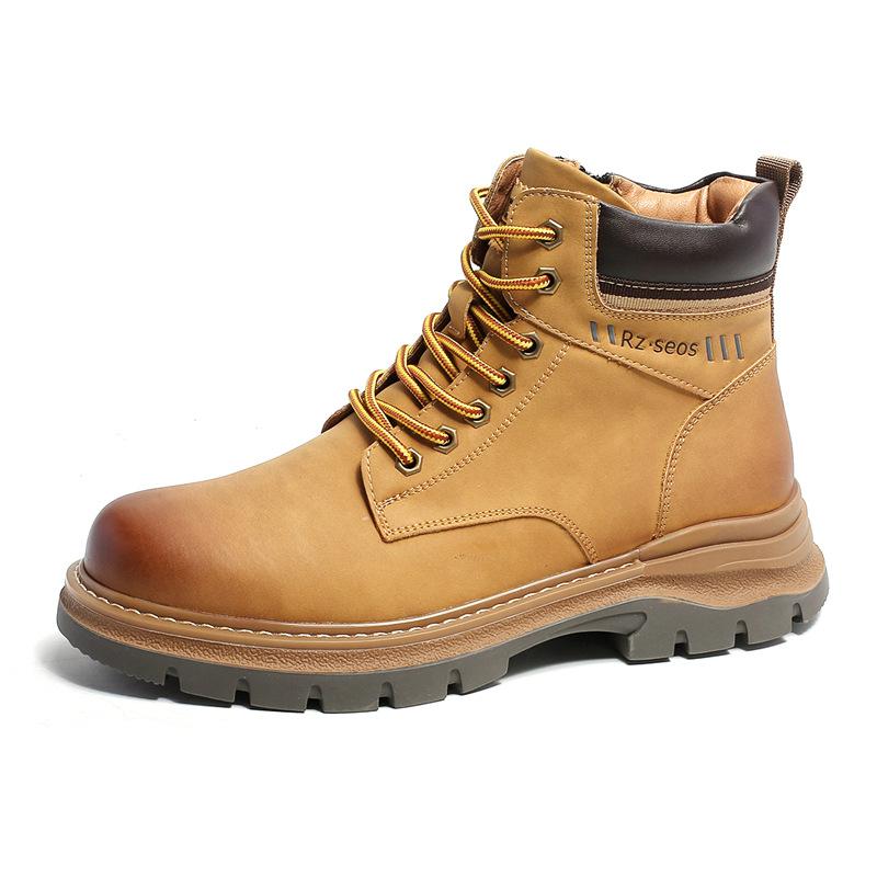 K7716 Ботинки Мартин мужские с увеличением роста британские высокие ботинки в стиле милитари мужские ботинки средней высоты универсальные ботинки цвета ревеня