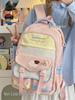 Color Block Student Backpack - Large Capacity, Lightweight, Double Shoulder Bag for Girls in Middle and High School