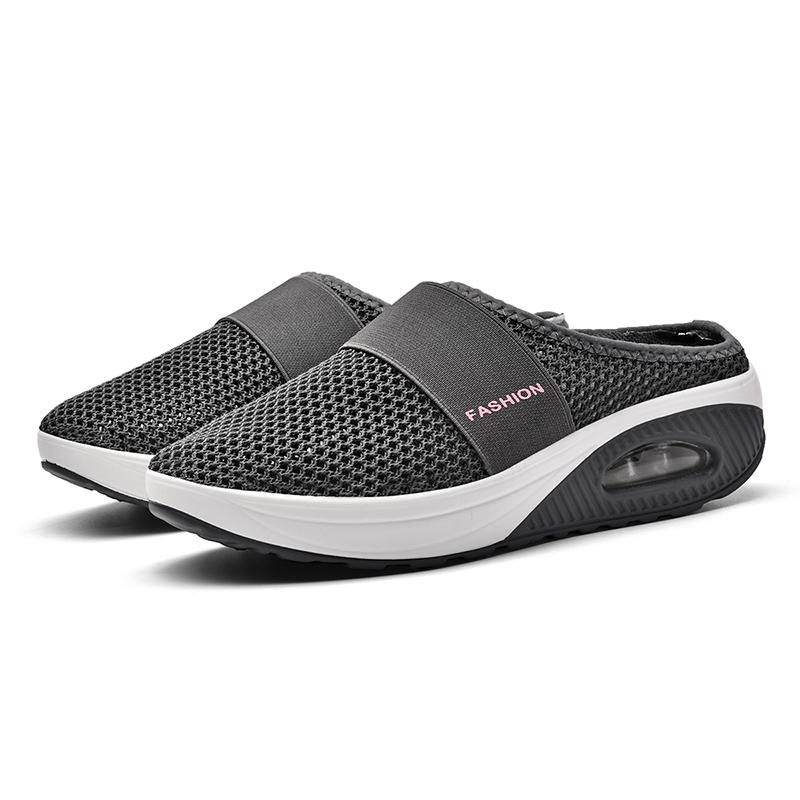 Новые сандалии женские повседневные повседневные Baotou сетчатая ткань круглая головка импортная торговля танкетка большой размер тапочки женские