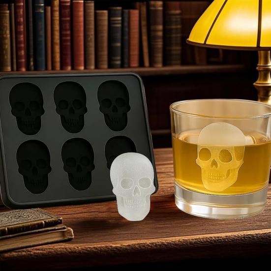 Skull Ice Mold Butt Silicone Ice Cube Mold 6-Cell BPA-Free Ice Cube Maker Dishwasher Safe Ice Mold for Whiskey Cocktails Juice