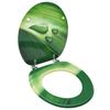 VidaXL Toilet Seat with Lid MDF Green Water Droplets