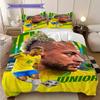 Vibrant Neymar Jr Football Art Bedding (1 * duvet cover + 2 * pillowcase, without core) 2D Flat Christmas birthday gift Bedding set